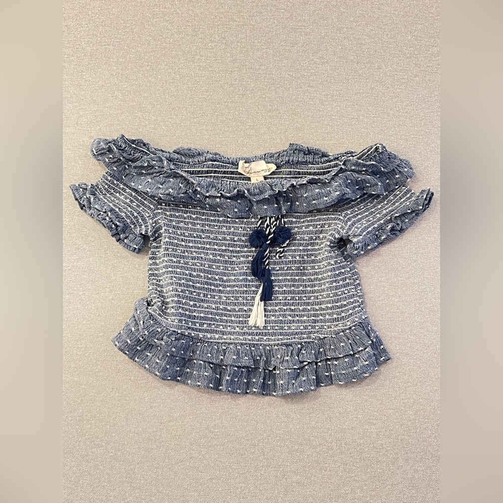 Altar’d State Blue Smocked Boho‎ Top (Size L)